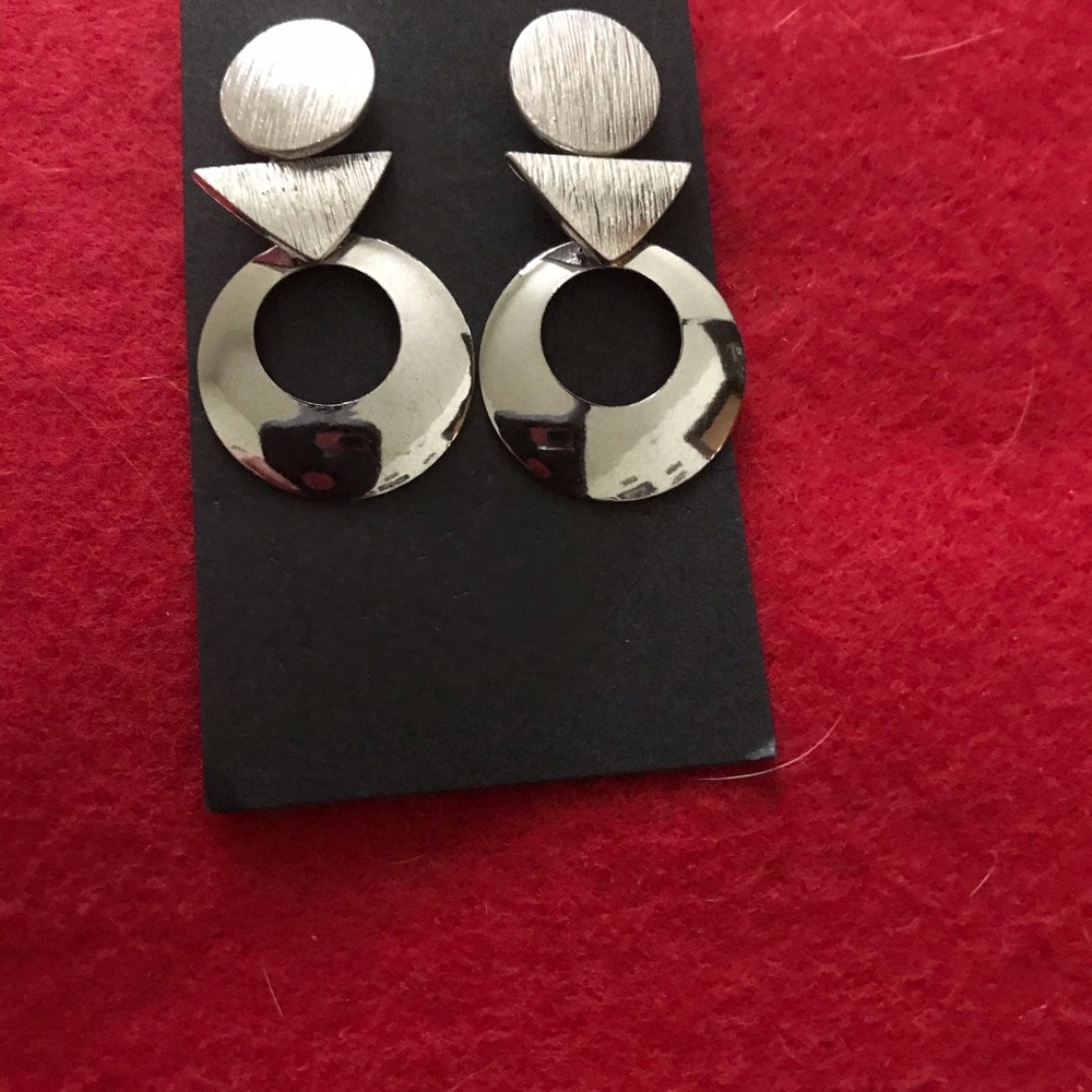 Silver pierced earrings
